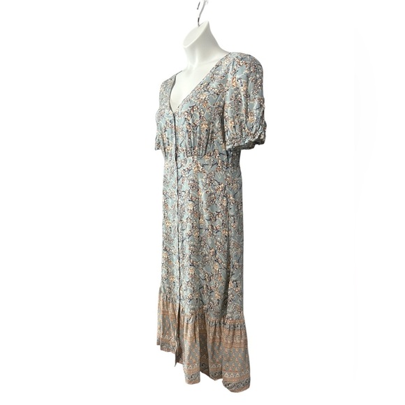 Blumind, Floral Midi Dress, Large, Blue, White, Brown - Picture 7 of 10